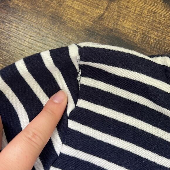 Old Navy XXL Navy & White Striped Ruffled Long Sleeve Sweater - Picture 10 of 10